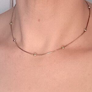 14 inch Sterling Silver Beaded Necklace